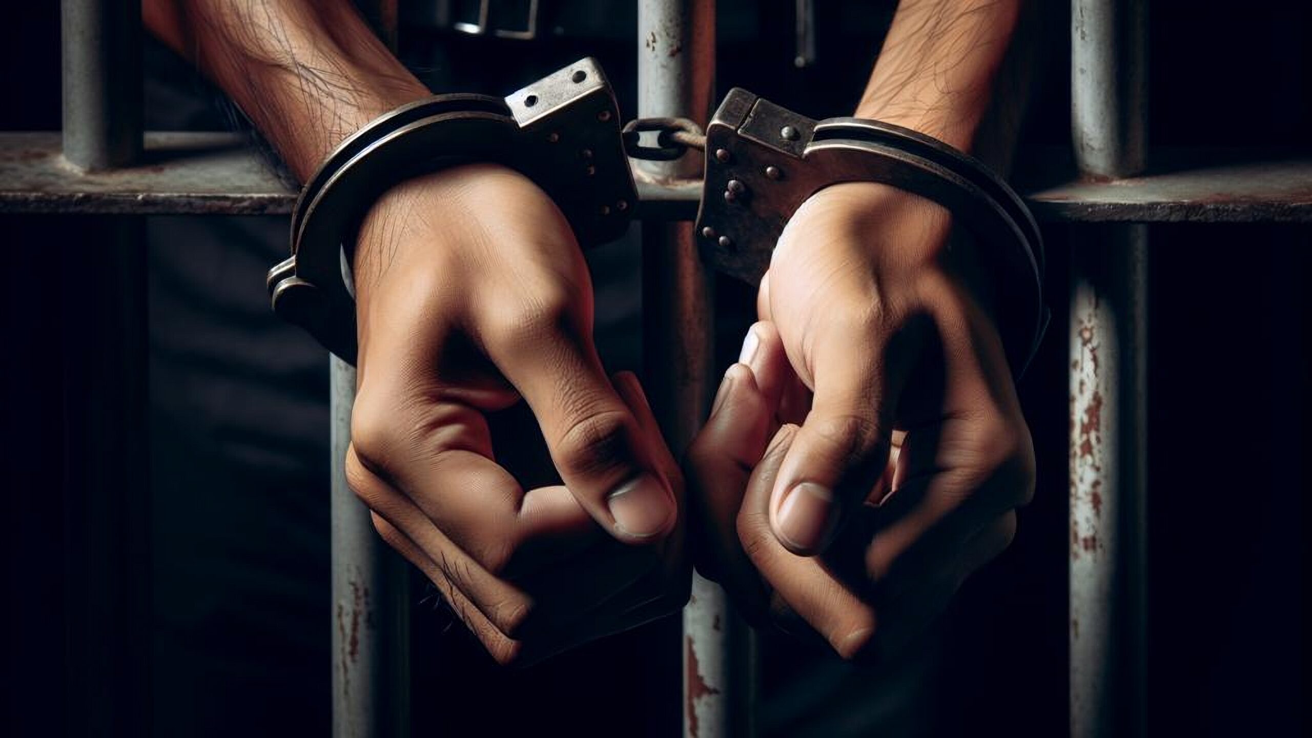 being arrested, symbolizing the legal consequences of dating a minor in California.
